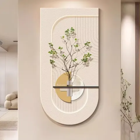 植物 单幅 装饰画 现代简约 玄关背景墙挂画 LED带灯画