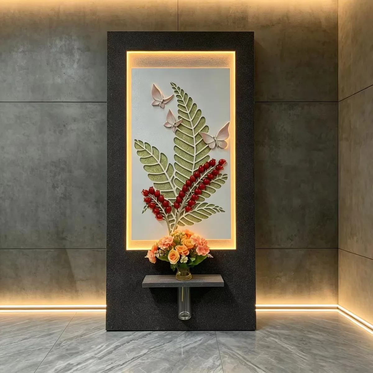 植物 单幅 装饰画 现代简约 客厅背景墙挂画 LED带灯画