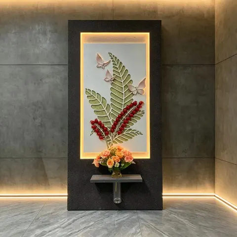 植物 单幅 装饰画 现代简约 客厅背景墙挂画 LED带灯画