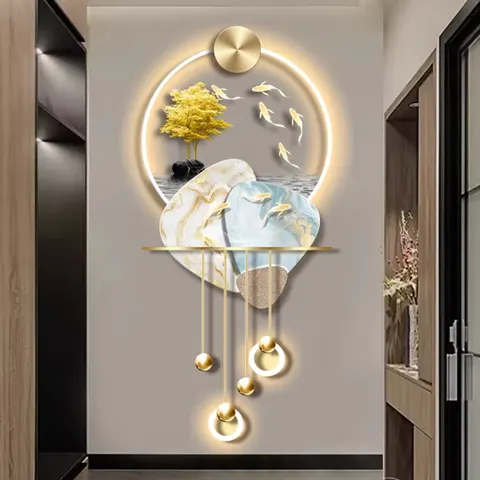 抽象 单幅 装饰画 现代简约 玄关背景墙挂画 LED带灯画