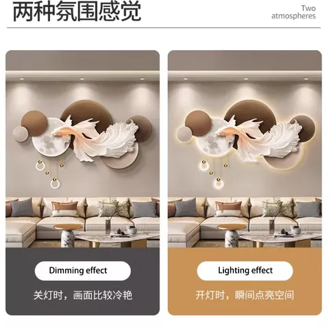 抽象 单幅 装饰画 现代简约 客厅背景墙挂画 LED带灯画