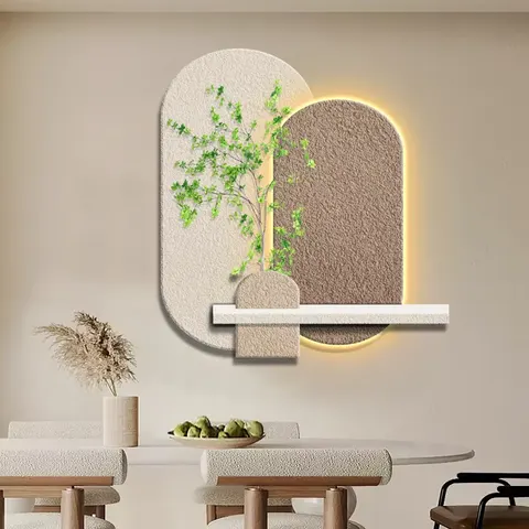 植物 单幅 装饰画 现代简约 客厅背景墙挂画 砂岩浮雕