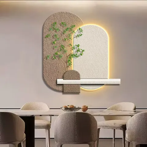 植物 单幅 装饰画 现代简约 客厅背景墙挂画 砂岩浮雕
