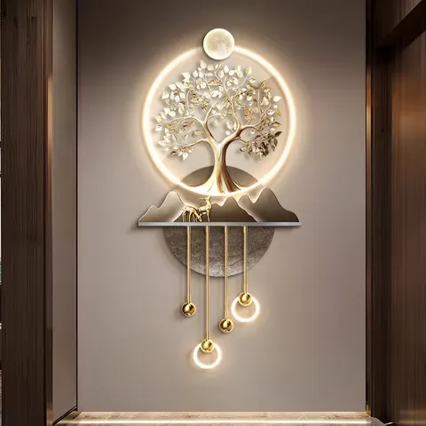 植物 单幅 装饰画 现代简约 客厅背景墙挂画 LED带灯画