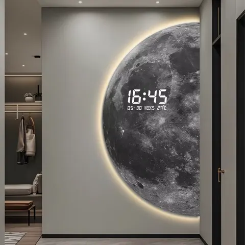 日月星辰 单幅 装饰画 现代简约 客厅背景墙挂画 LED带灯画