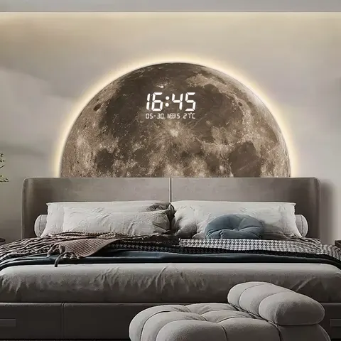 日月星辰 单幅 装饰画 现代简约 客厅背景墙挂画 LED带灯画