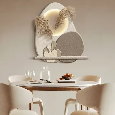 植物 单幅 装饰画 现代简约 餐厅背景墙挂画 LED带灯画