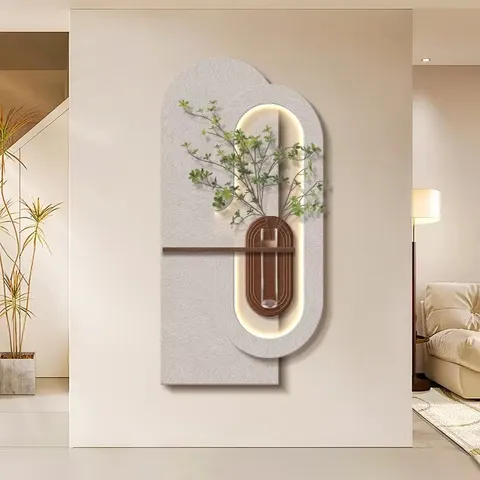 植物 单幅 装饰画 现代简约 玄关背景墙挂画 LED带灯画