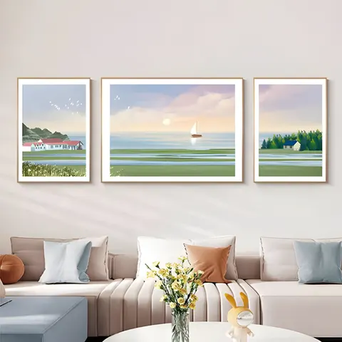 海浪 单幅 装饰画 现代简约 客厅背景墙挂画