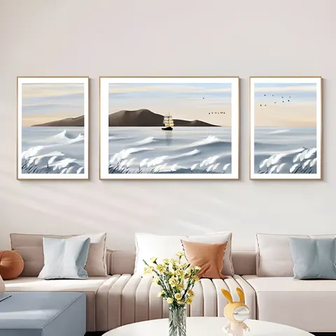 海浪 单幅 装饰画 现代简约 客厅背景墙挂画