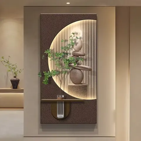 植物 单幅 装饰画 现代简约 客厅背景墙挂画 LED带灯画