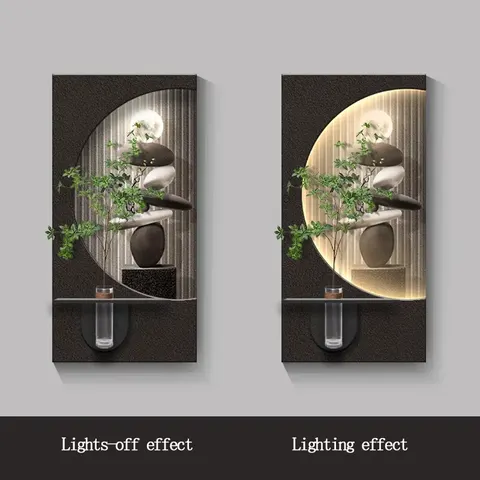 植物 单幅 装饰画 现代简约 客厅背景墙挂画 LED带灯画