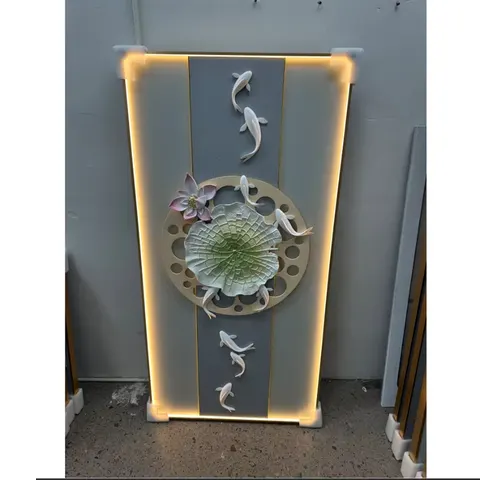 荷花 单幅 装饰画 现代简约 玄关背景墙挂画 LED带灯画