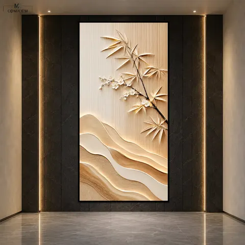 繁花 单幅 装饰画 轻奢风 玄关背景墙挂画 晶瓷画