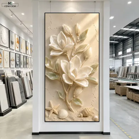 繁花 单幅 装饰画 轻奢风 玄关背景墙挂画 晶瓷画