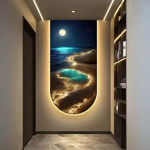 海浪 单幅 装饰画 轻奢风 玄关背景墙挂画