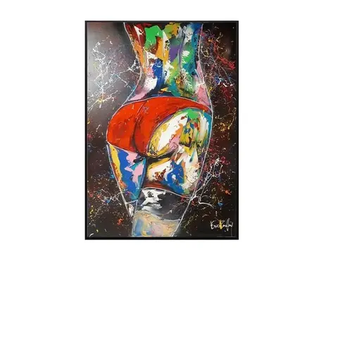 抽象 单幅 装饰画 现代简约 卧室背景墙挂画 手绘油画