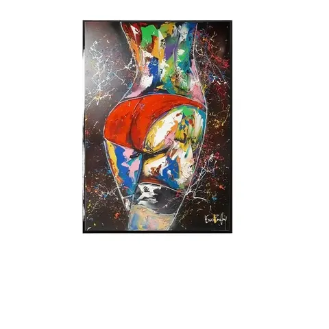 抽象 单幅 装饰画 现代简约 卧室背景墙挂画 手绘油画