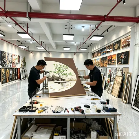 抽象 单幅 装饰画 现代简约 玄关背景墙挂画 LED带灯画