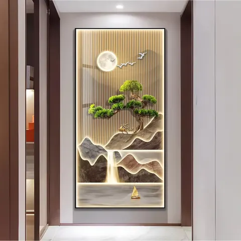 鹿 单幅 装饰画 现代简约 客厅背景墙挂画 LED带灯画