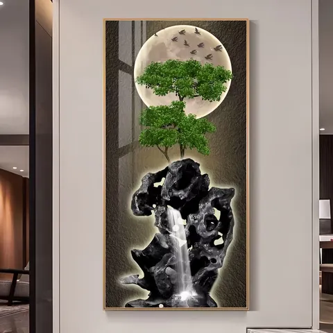 鹿 单幅 装饰画 现代简约 客厅背景墙挂画 LED带灯画