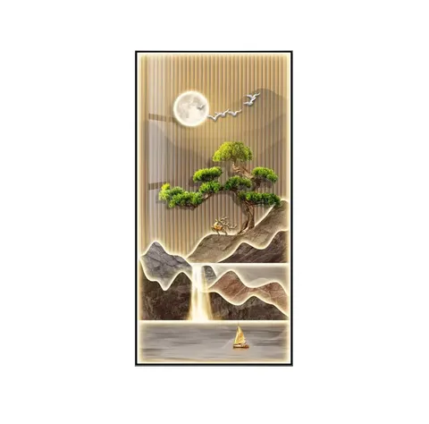 鹿 单幅 装饰画 现代简约 客厅背景墙挂画 LED带灯画