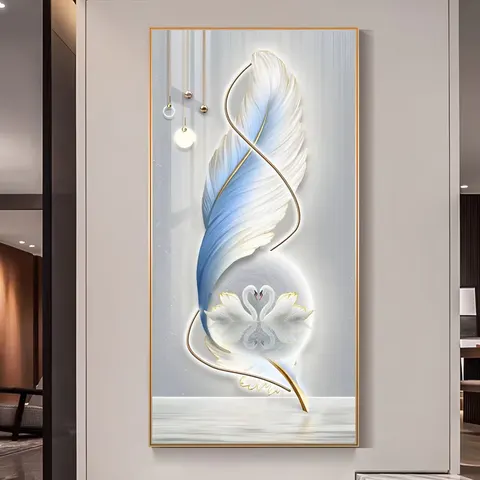 鹿 单幅 装饰画 现代简约 客厅背景墙挂画 LED带灯画