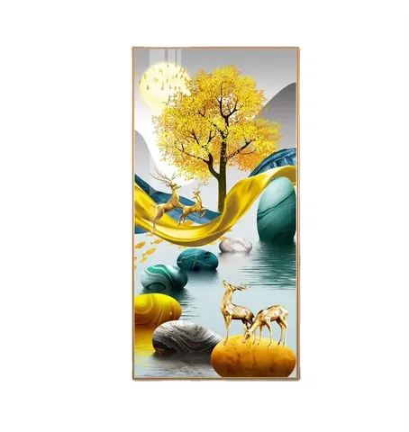 鹿 单幅 装饰画 现代简约 客厅背景墙挂画 LED带灯画