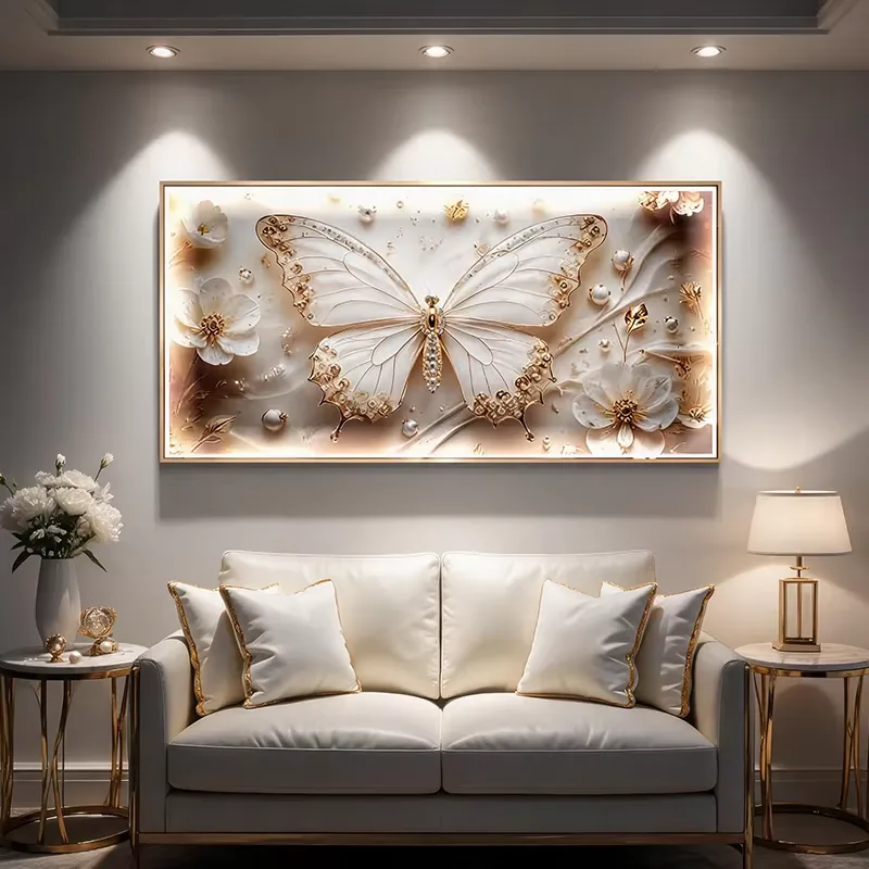 繁花 单幅 装饰画 现代简约 客厅背景墙挂画 晶瓷画