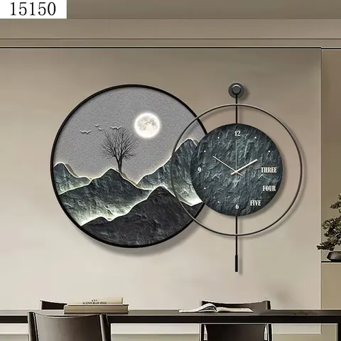 山水 单幅 装饰画 现代简约 餐厅背景墙挂画 晶瓷画
