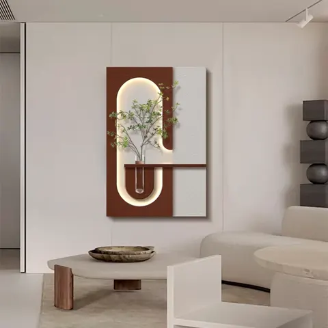植物 单幅 装饰画 现代简约 客厅背景墙挂画 LED带灯画