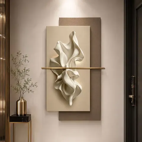 抽象 单幅 装饰画 现代简约 酒店背景墙挂画 LED带灯画