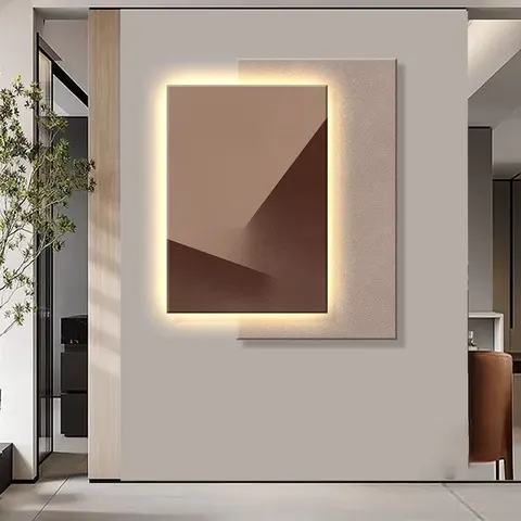 抽象 单幅 装饰画 现代简约 餐厅背景墙挂画 LED带灯画