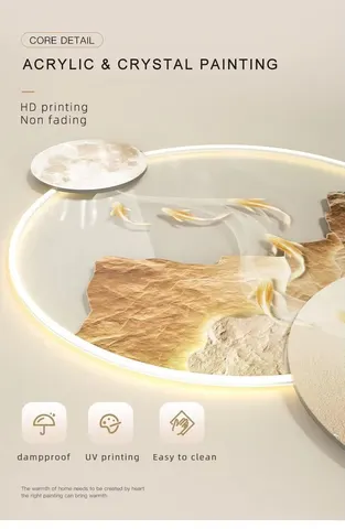 抽象 单幅 装饰画 轻奢风 卧室背景墙挂画 LED带灯画