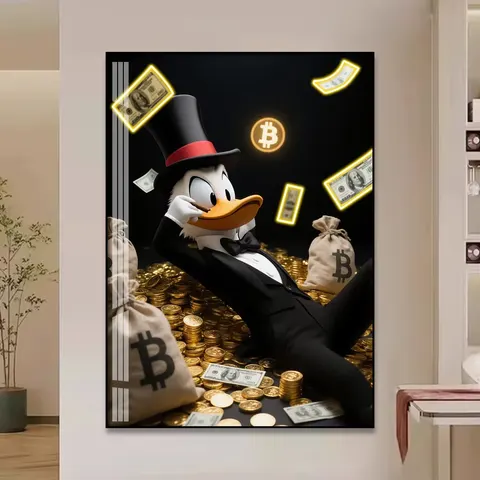 抽象 单幅 装饰画 现代简约 客厅背景墙挂画 LED带灯画