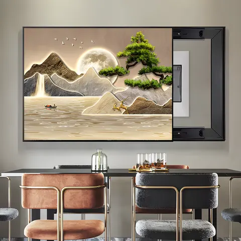 抽象 单幅 装饰画 新中式 餐厅背景墙挂画