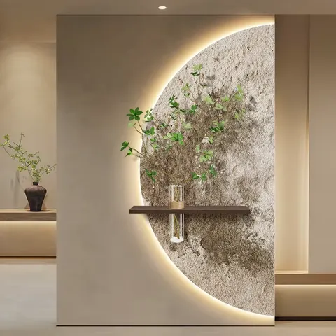 植物 单幅 装饰画 现代简约 玄关背景墙挂画 LED带灯画