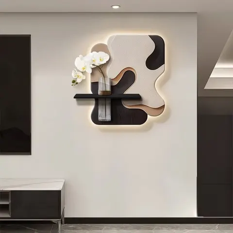植物 单幅 装饰画 现代简约 餐厅背景墙挂画 LED带灯画