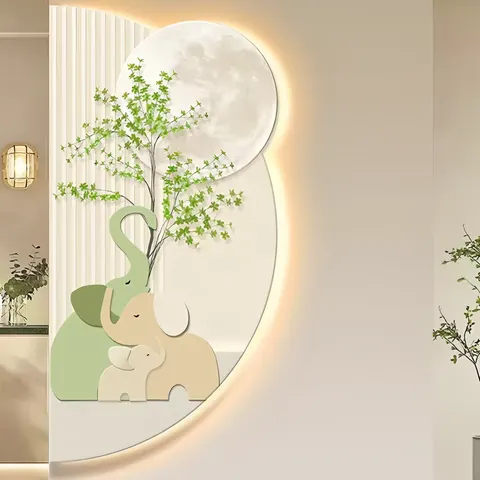 动物 单幅 装饰画 现代简约 客厅背景墙挂画 LED带灯画