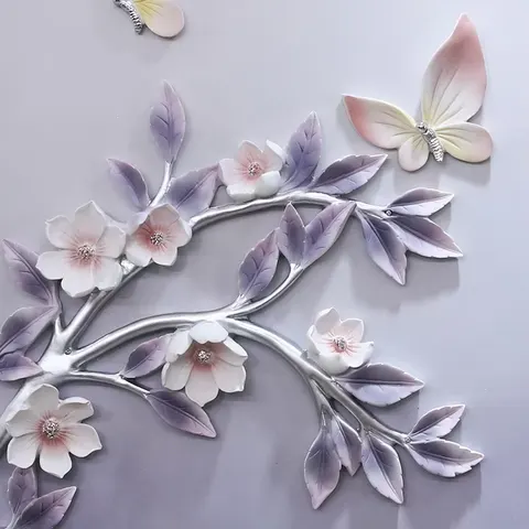 繁花 单幅 装饰画 现代简约 客厅背景墙挂画 砂岩浮雕