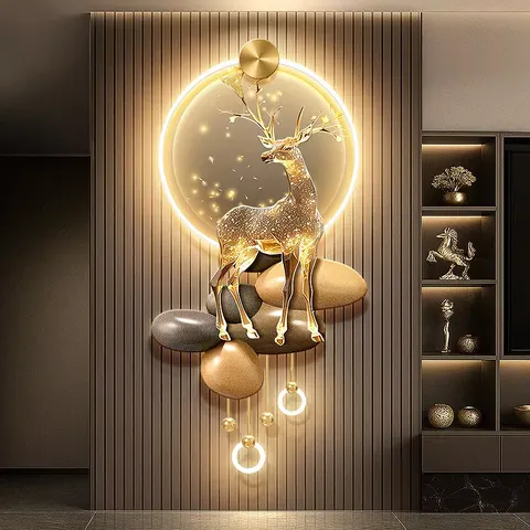 抽象 单幅 装饰画 现代简约 客厅背景墙挂画 LED带灯画