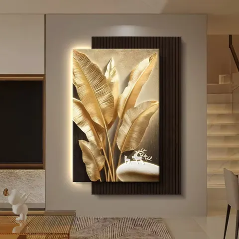 抽象 单幅 装饰画 现代简约 玄关背景墙挂画 LED带灯画