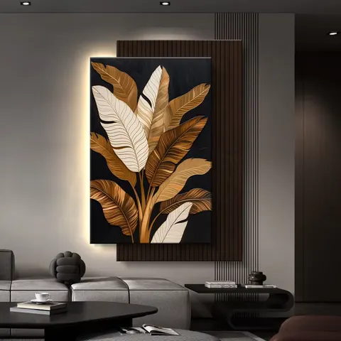 抽象 单幅 装饰画 现代简约 玄关背景墙挂画 LED带灯画
