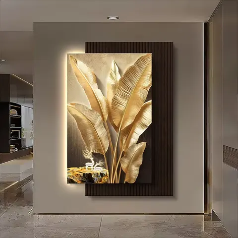 抽象 单幅 装饰画 现代简约 玄关背景墙挂画 LED带灯画