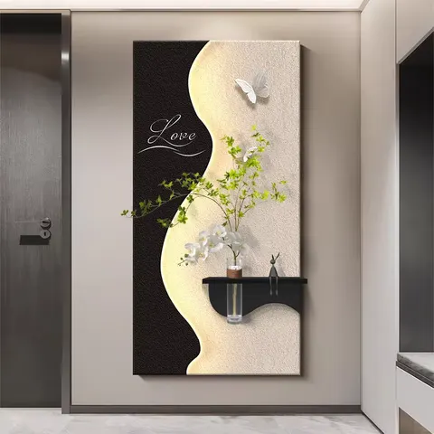 植物 单幅 装饰画 现代简约 玄关背景墙挂画 LED带灯画