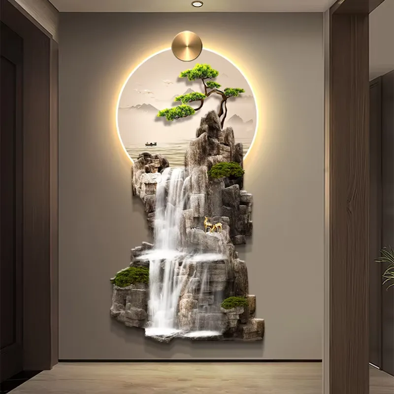 抽象 单幅 装饰画 现代简约 玄关背景墙挂画 LED带灯画