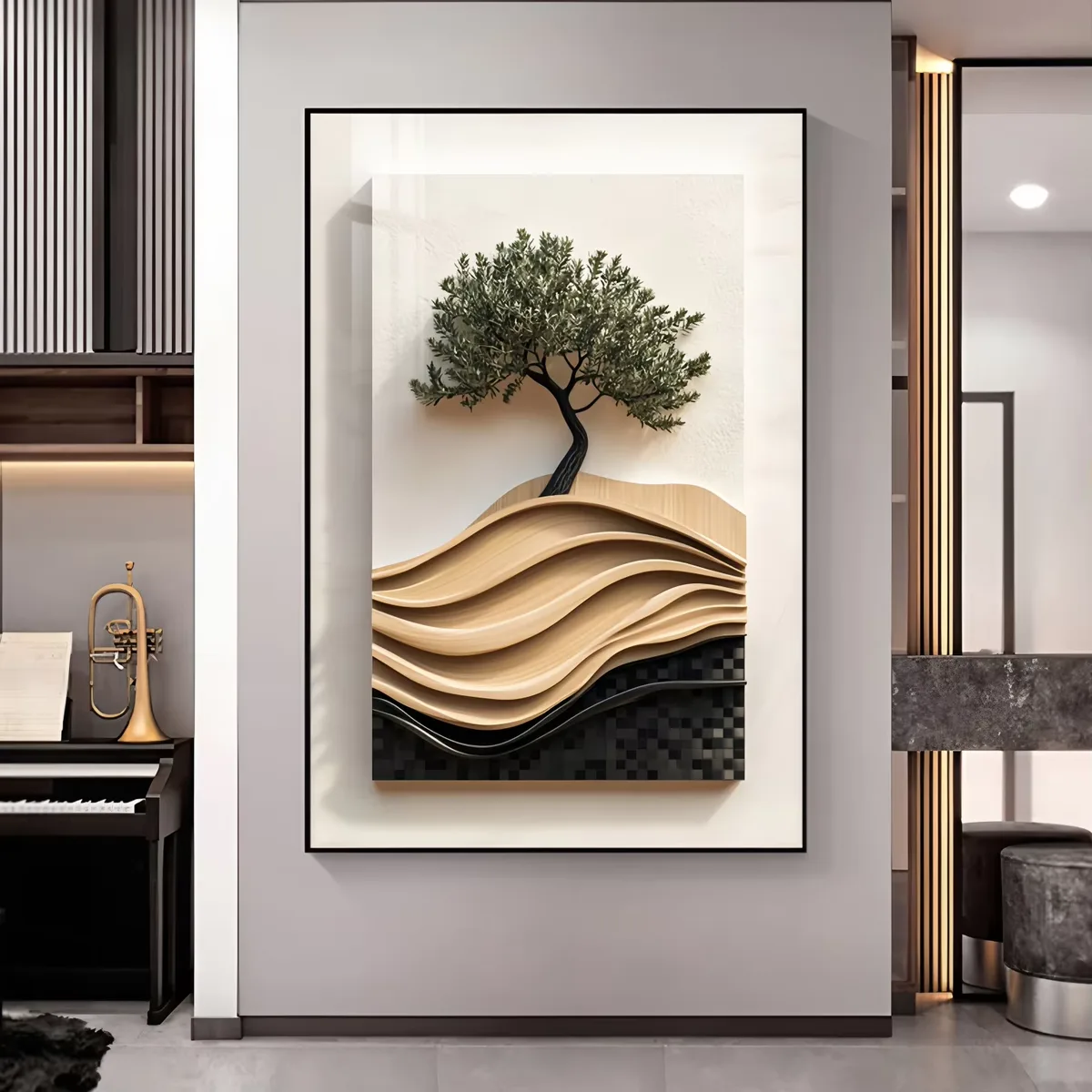 植物 单幅 装饰画 现代简约 玄关背景墙挂画