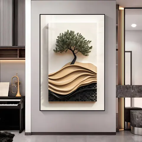 植物 单幅 装饰画 现代简约 玄关背景墙挂画