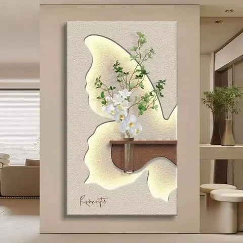 植物 单幅 装饰画 现代简约 客厅背景墙挂画 LED带灯画