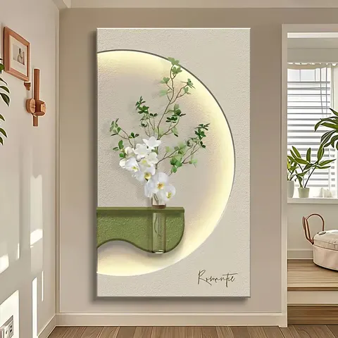 植物 单幅 装饰画 现代简约 客厅背景墙挂画 LED带灯画